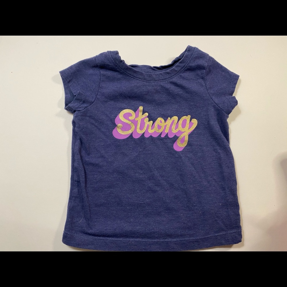 4/$10 Cat and Jack purple “strong” T-shirt